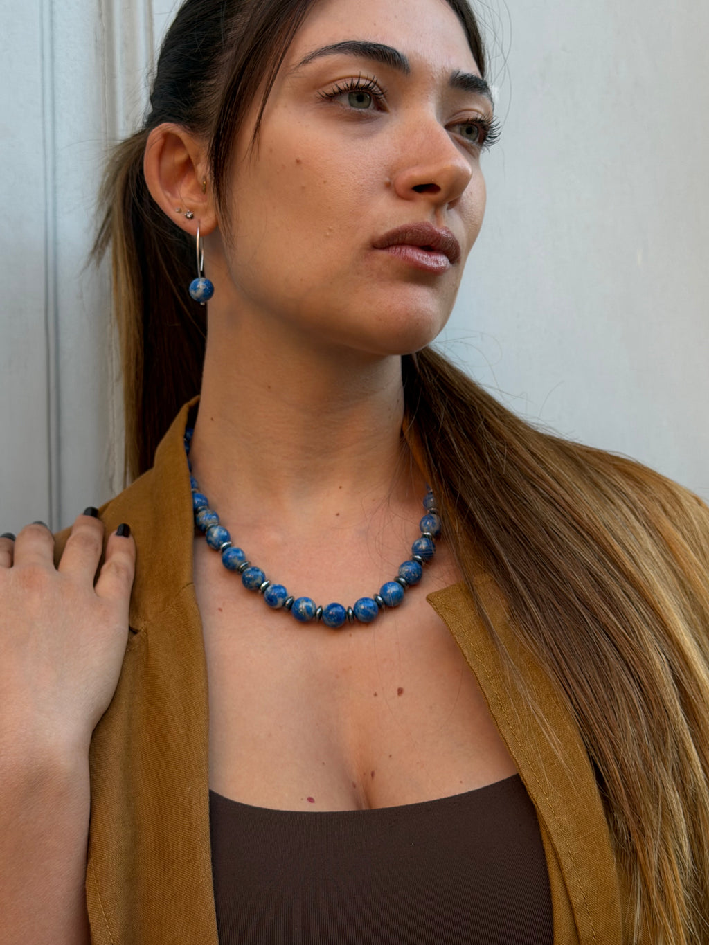 Necklace “Blue pearl”