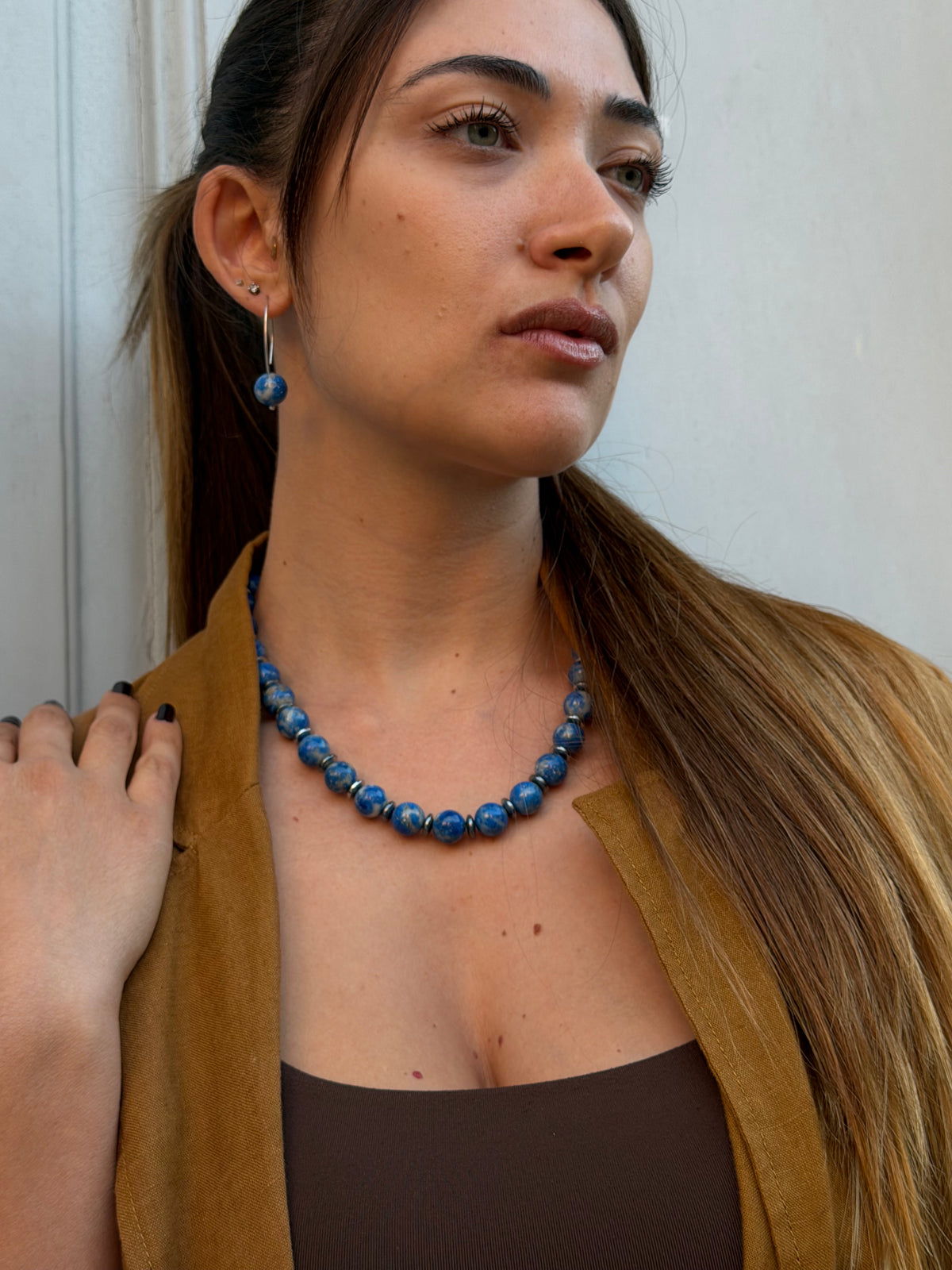 Necklace “Blue pearl”