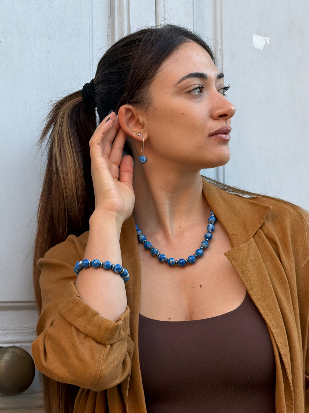 Necklace “Blue pearl”
