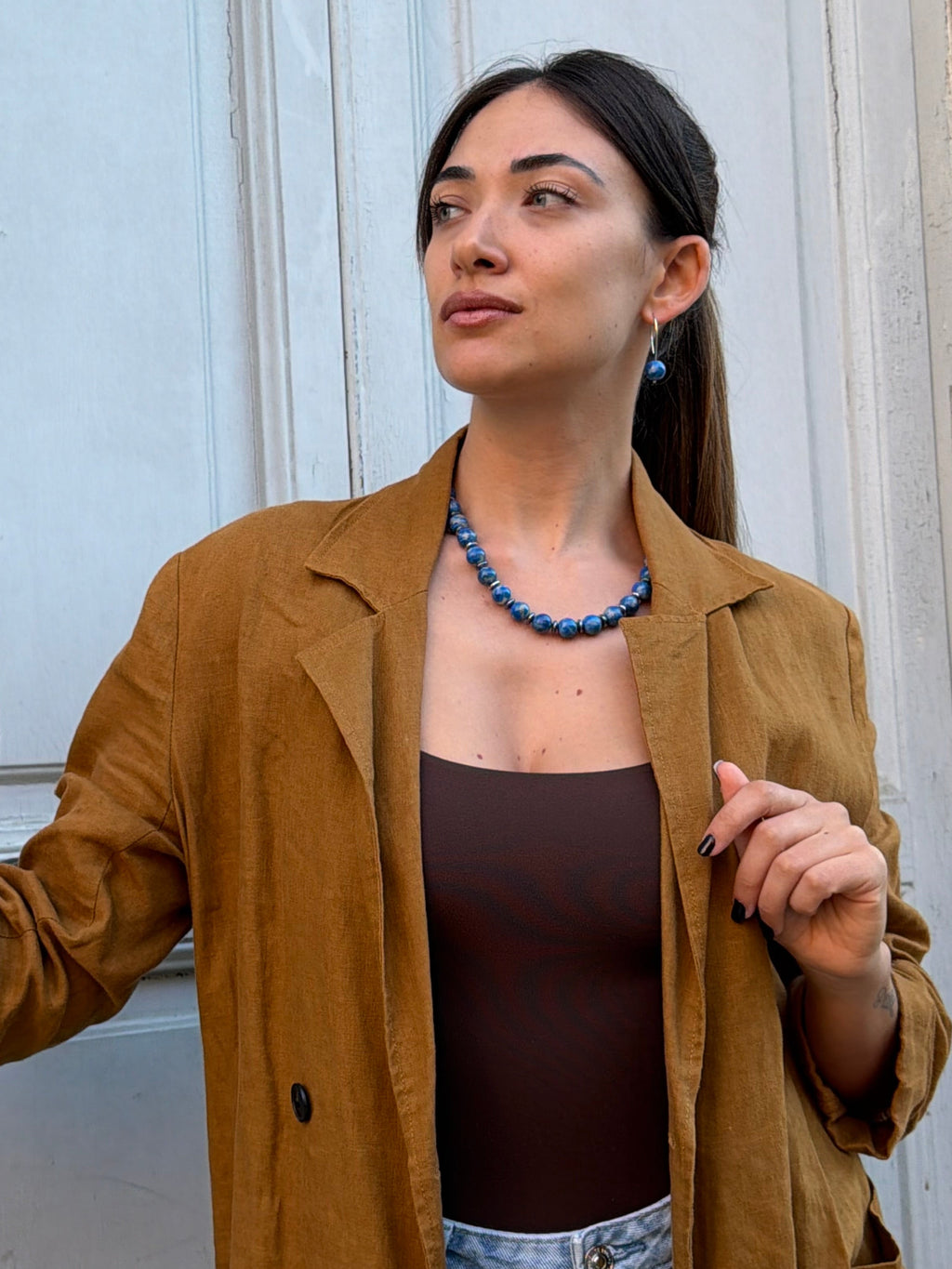 Necklace “Blue pearl”