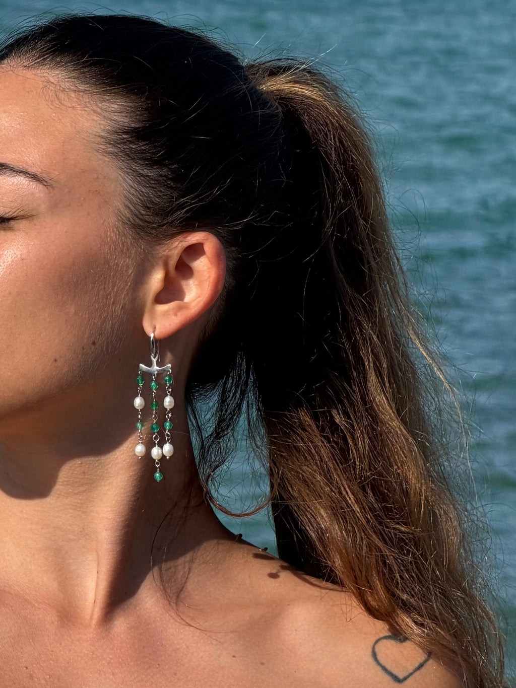 Earrings “Aurora green”