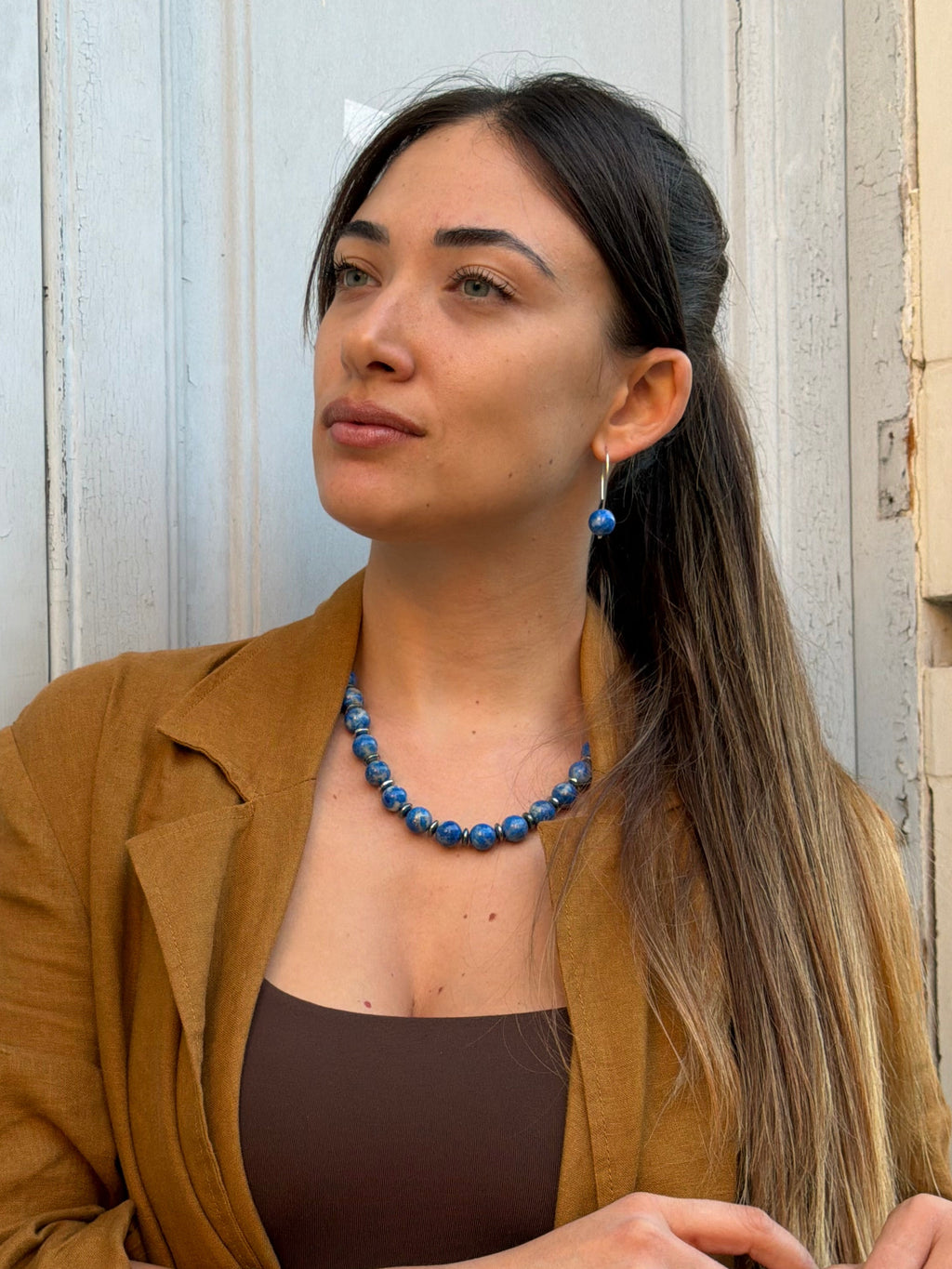 Necklace “Blue pearl”