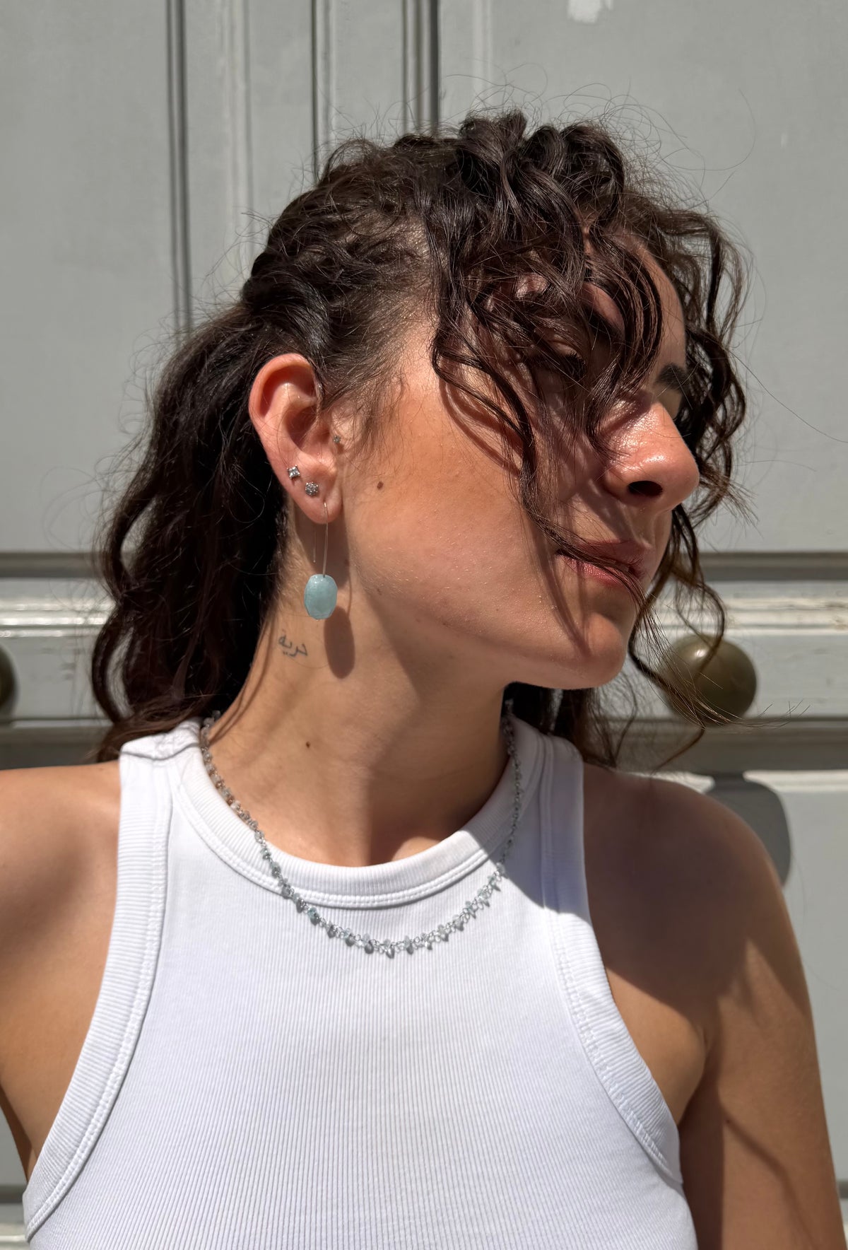 Earrings “sospesi Acquamarine”