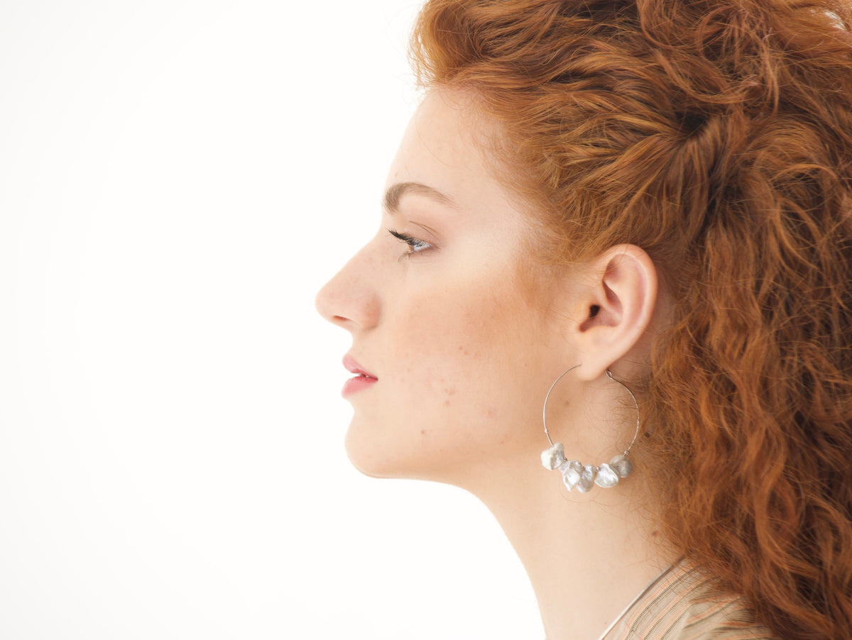 Earrings “pearl hoops”