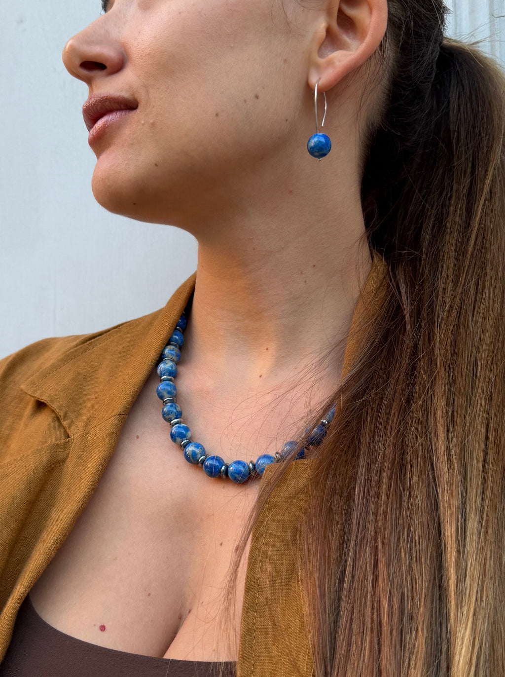 Earrings “Sospesi blue Pearl”