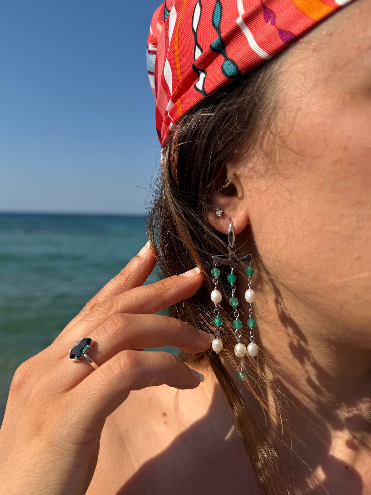 Earrings “Aurora green”