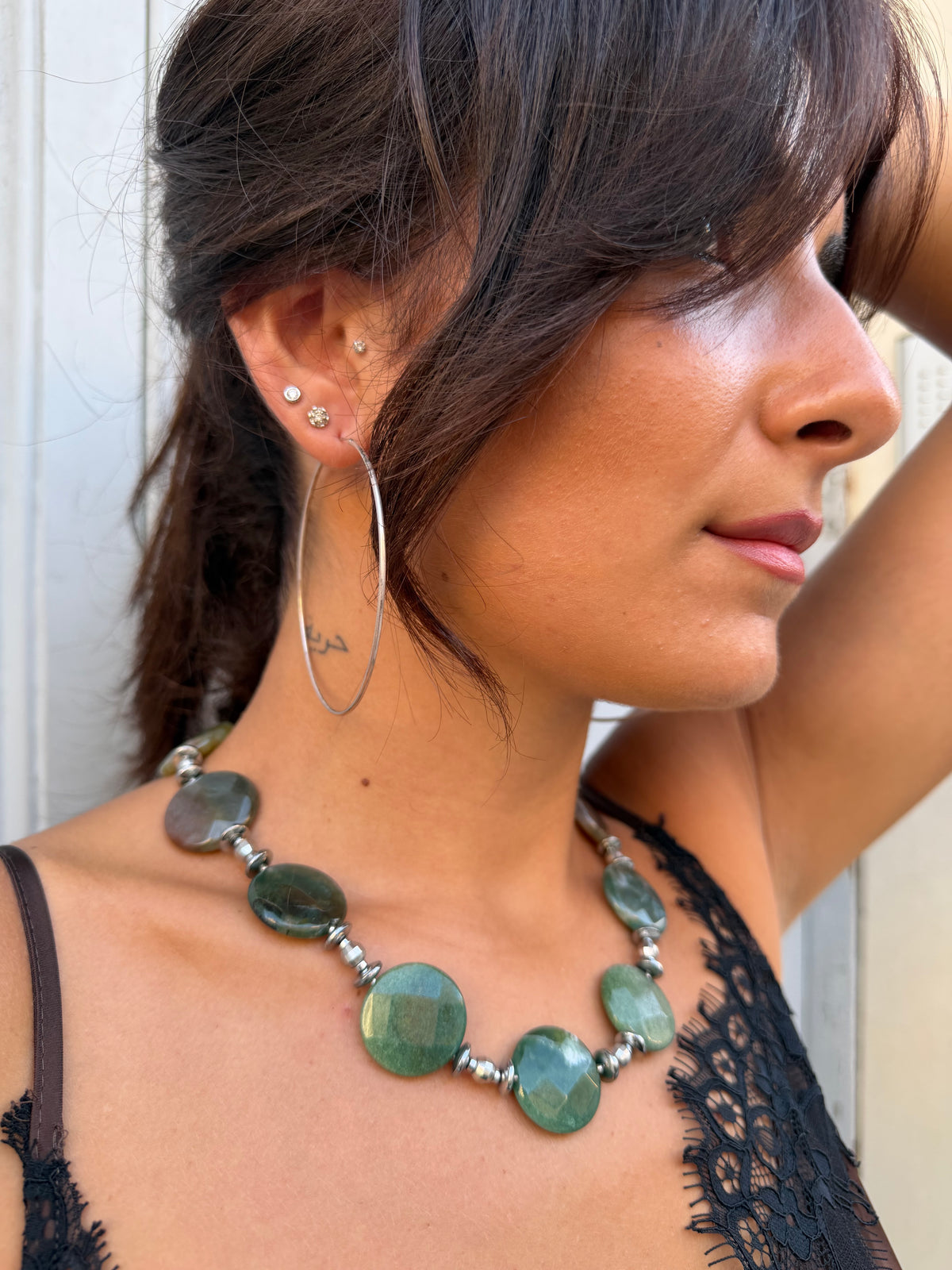 Necklace “Olive stones”
